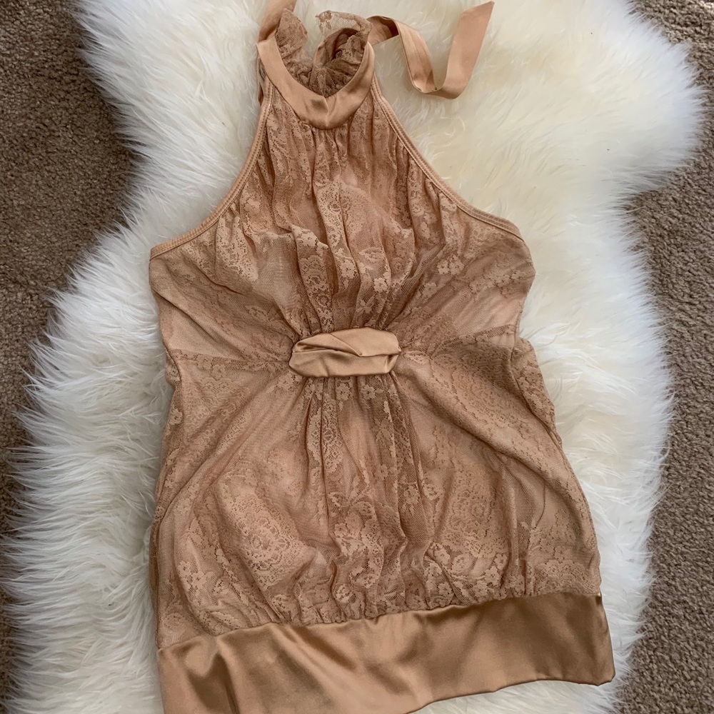 Bebe Lace Halter Top